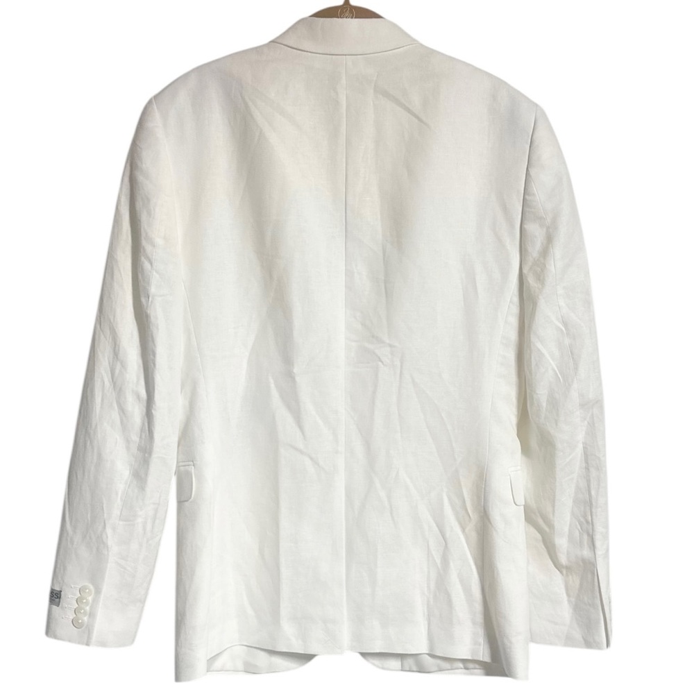 NEW ~ EXPRESS Men’s White Linen Blend Photographer Fitted Suit Jacket ~ Size 36R - Picture 3 of 10
